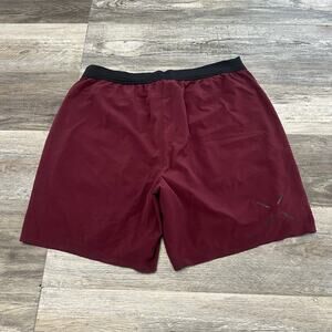 Ten Thousand Interval Maroon Red Medium Elastic Waist Pull On Activewear Shorts